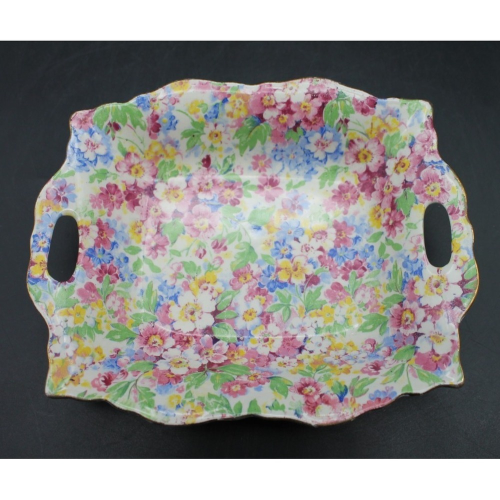James Kent Apple Blossom Chintz Trinket Dish Floral Vanity Ring Dish England